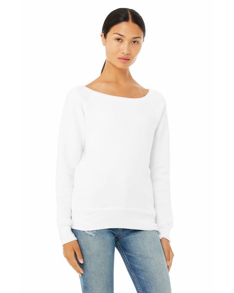 Bella + Canvas 7501 Sudadera de cuello ancho con forro polar de esponja para mujer