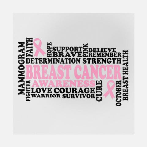 Breast Cancer Awareness Word Art - Ninja Transfers