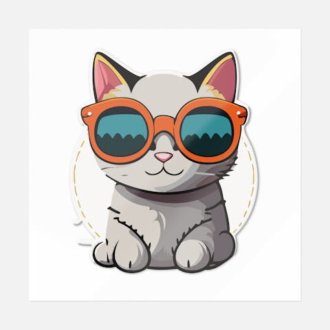 Cat With Glasses - Ninja Transfers