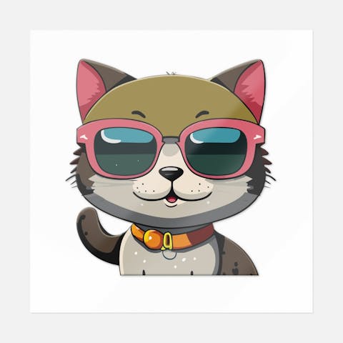 Cat With Pink Glasses - Ninja Transfers