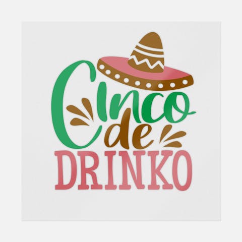 Cinco De Drinko Pink - Ninja Transfers