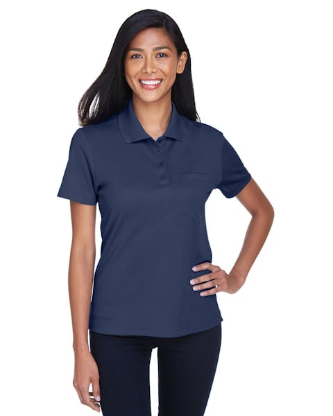 Core 365 78181P Ladies' Origin Performance Piqu Polo with Pocket - Ninja Transfers
