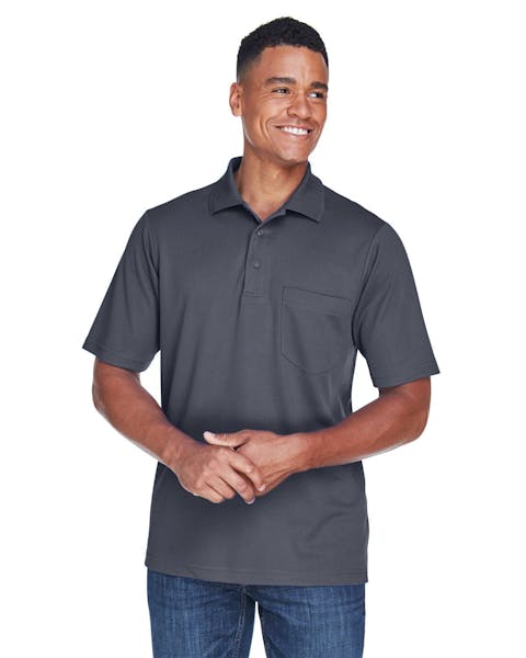 Core 365 88181P Men's Origin Performance Piqu Polo with Pocket - Ninja Transfers