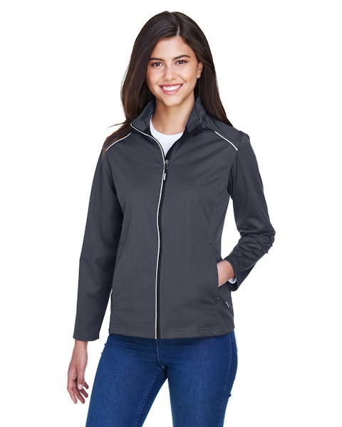 Core 365 CE708W Ladies' Techno Lite Three - Layer Knit Tech - Shell - Ninja Transfers
