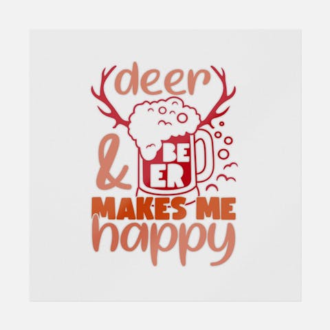 Deer & Beer Makes Me Happy - Ninja Transfers