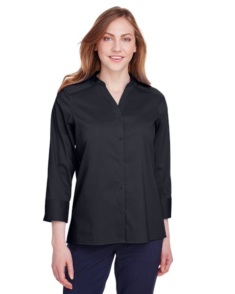 Devon & Jones DG560W Blusa de manga 3/4 de paño fino elástico para mujer Crown Collection