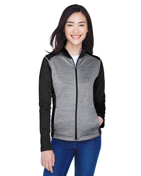 Devon & Jones DG796W Forro polar Newbury Colorblock Mlange con cremallera completa para mujer