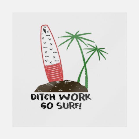 Ditch Work Red - Ninja Transfers