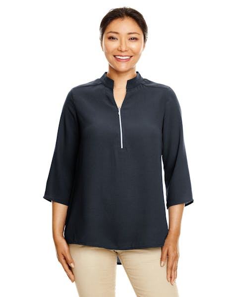 Devon & Jones DP611W Túnica de crepé de manga 3/4 de ajuste perfecto para mujer