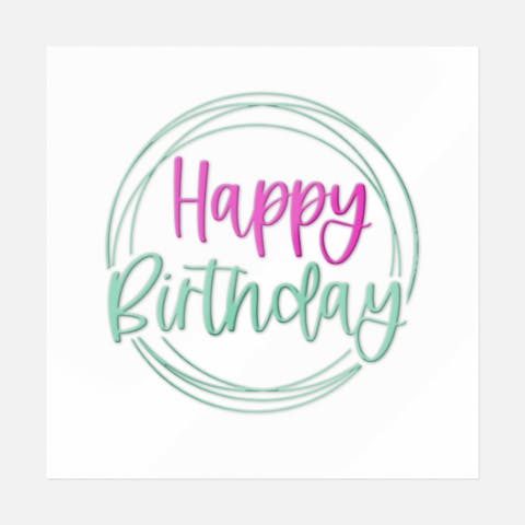Happy Birthday In Circle Wreath - Ninja Transfers