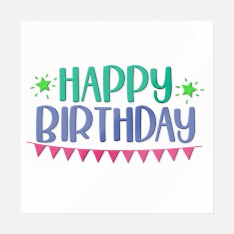 Happy Birthday With Banner - Ninja Transfers