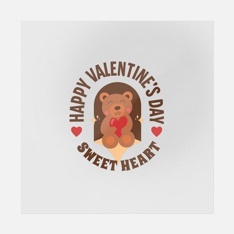 Happy Valentine's Day Bear - Ninja Transfers