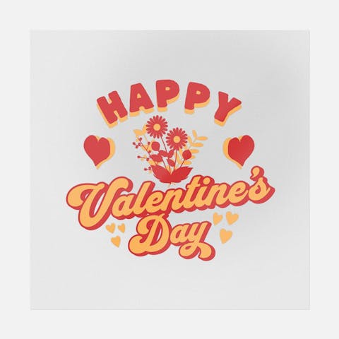 Happy Valentine's Day Flowers - Ninja Transfers