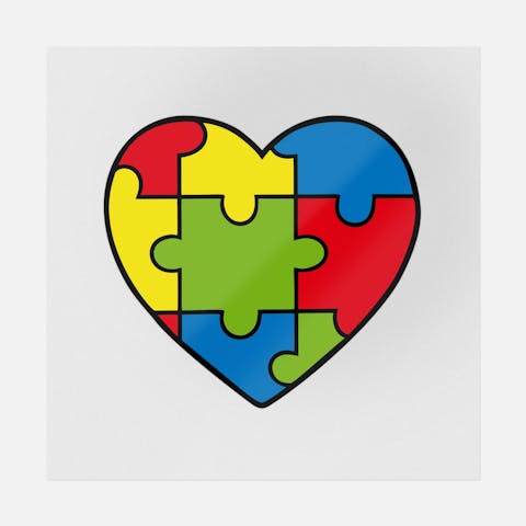 Heart Puzzle Autism Awareness - Ninja Transfers