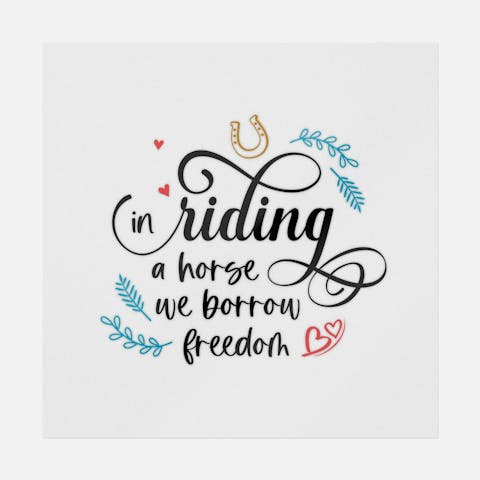 In Riding A Horse We Borrow Freedom - Ninja Transfers