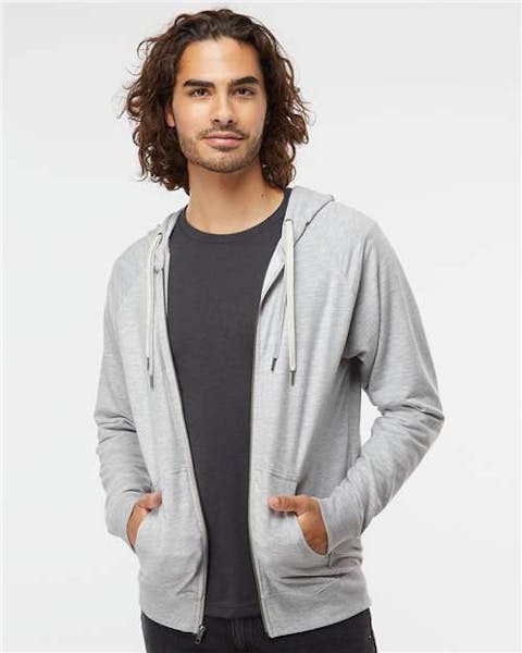 Independent Trading Co. SS1000Z Icon Lightweight Loopback Terry Full - Zip Hooded Sweatshirt - Ninja Transfers