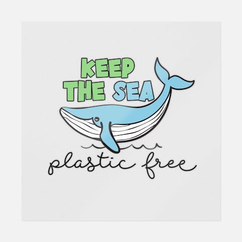 Keep The Sea Plastic Free Whale Design - Ninja Transfers