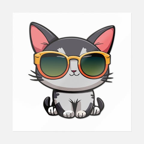 Kitty With Glasses - Ninja Transfers