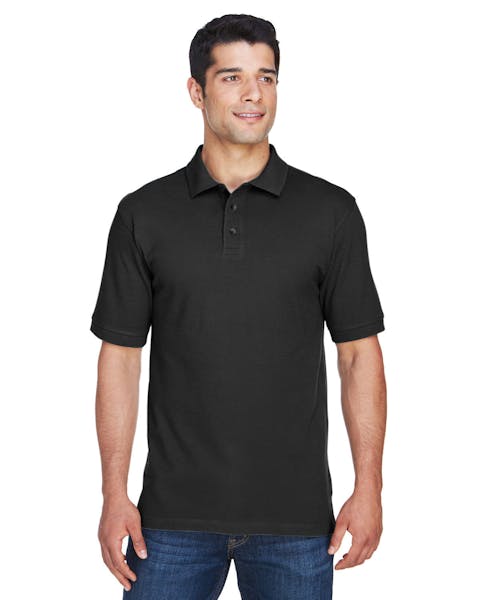 Harriton M200T Hombres Alto 6 oz. Polo de manga corta de piqué de algodón hilado en anillos