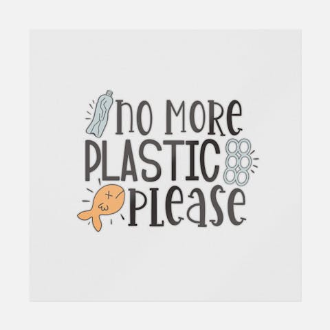 No More Plastic Please - Ninja Transfers