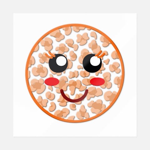 Orange Kawaii Smiley - Ninja Transfers