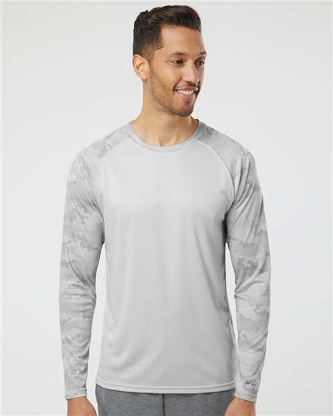 Paragon 216P Cayman Performance Camo Colorblocked Long Sleeve T-Shirt - Ninja Transfers