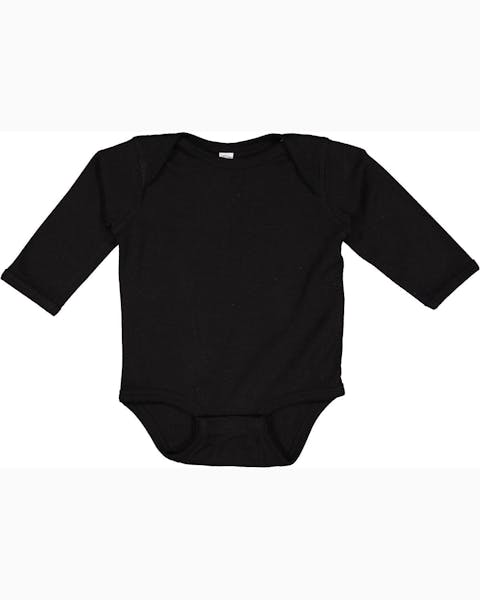 Rabbit Skins 4411 Infant Long - Sleeve Baby Rib Bodysuit - Ninja Transfers