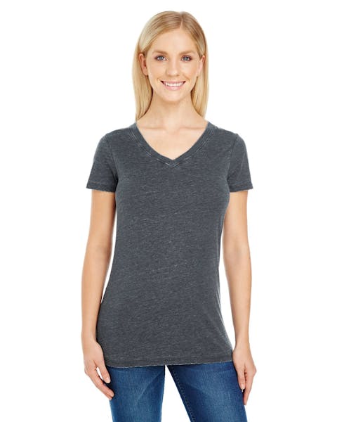 Threadfast Apparel 208B Ladies' Vintage Dye Short - Sleeve V - Neck T-Shirt - Ninja Transfers