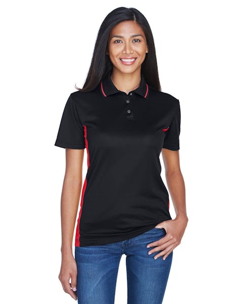 UltraClub 8406L Ladies' Cool & Dry Sport Two - Tone Polo - Ninja Transfers
