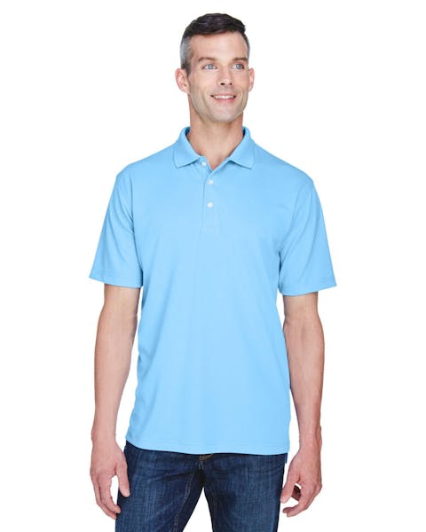 UltraClub 8445 Men's Cool & Dry Stain - Release Performance Polo - Ninja Transfers