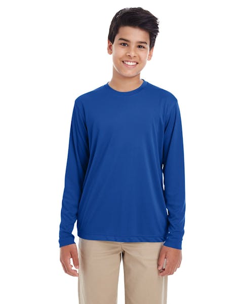UltraClub 8622Y Youth Cool & Dry Performance Long - Sleeve Top - Ninja Transfers