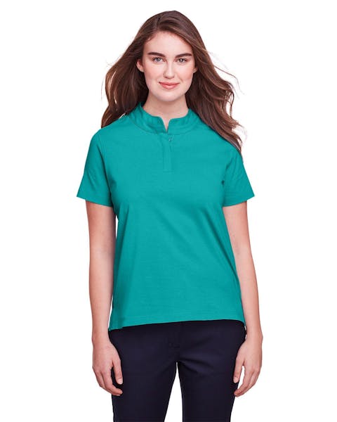 UltraClub UC105W Ladies' Lakeshore Stretch Cotton Performance Polo - Ninja Transfers
