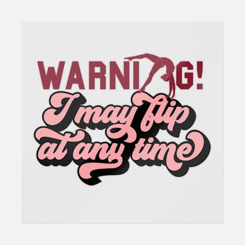 Warning I May Flip At Any Time - Ninja Transfers