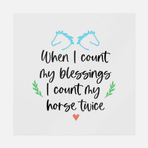 When I Count My Blessings I Count My Horse Twice - Ninja Transfers