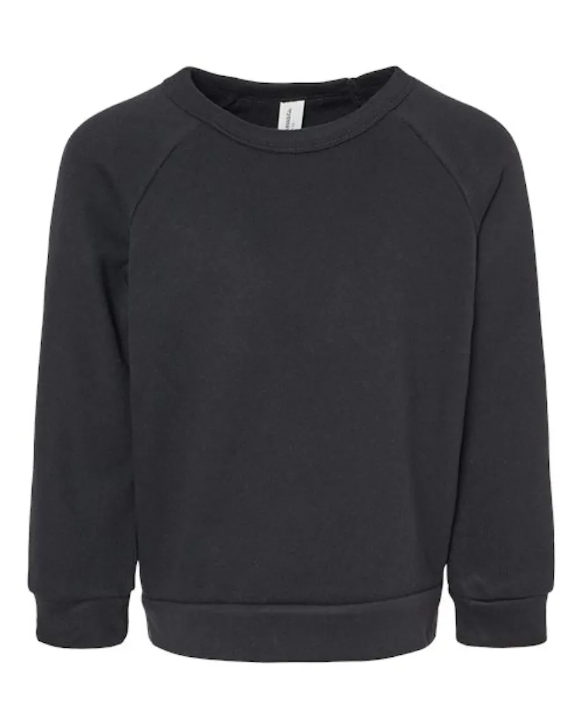 BELLA + CANVAS 3901T Toddler Sponge Fleece Raglan Crewneck Sweatshirt