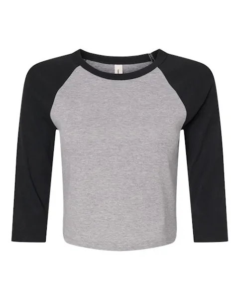 BELLA + CANVAS 1200 Women's Micro Rib Three-Quarter Raglan Sleeve Baby Tee