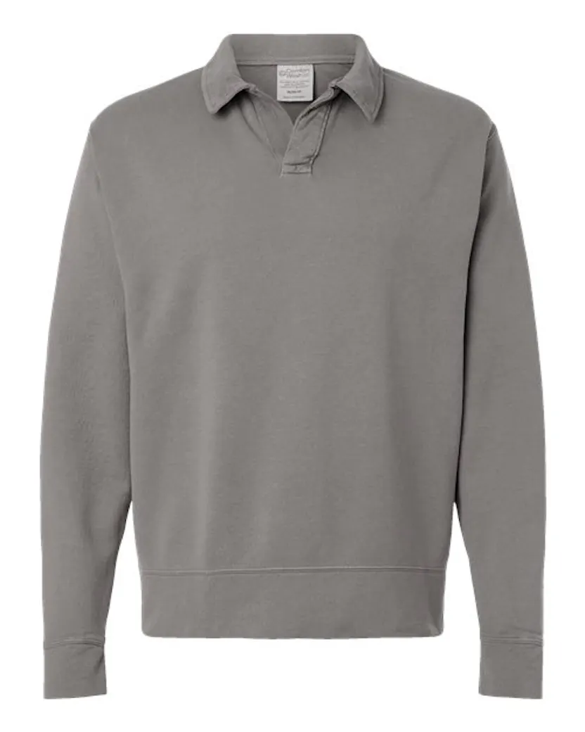 ComfortWash by Hanes GDH490 Unisex Garment-Dyed Polo Collar Sweatshirt