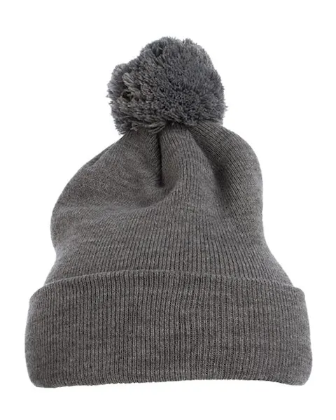 YP Classics 1501P Pom-Pom Cuffed Knit Beanie