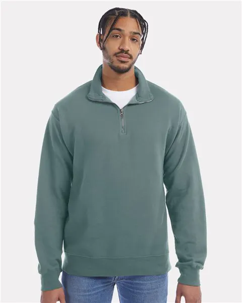 ComfortWash by Hanes GDH425 Unisex Garment-Dyed Quarter-Zip Sweatshirt