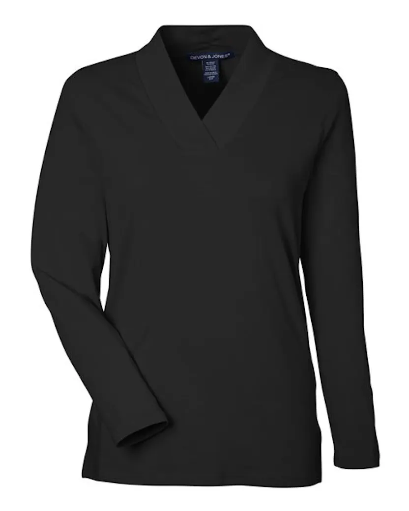 Devon & Jones DP121W Women's Raleigh Shawl Collar Knit Top