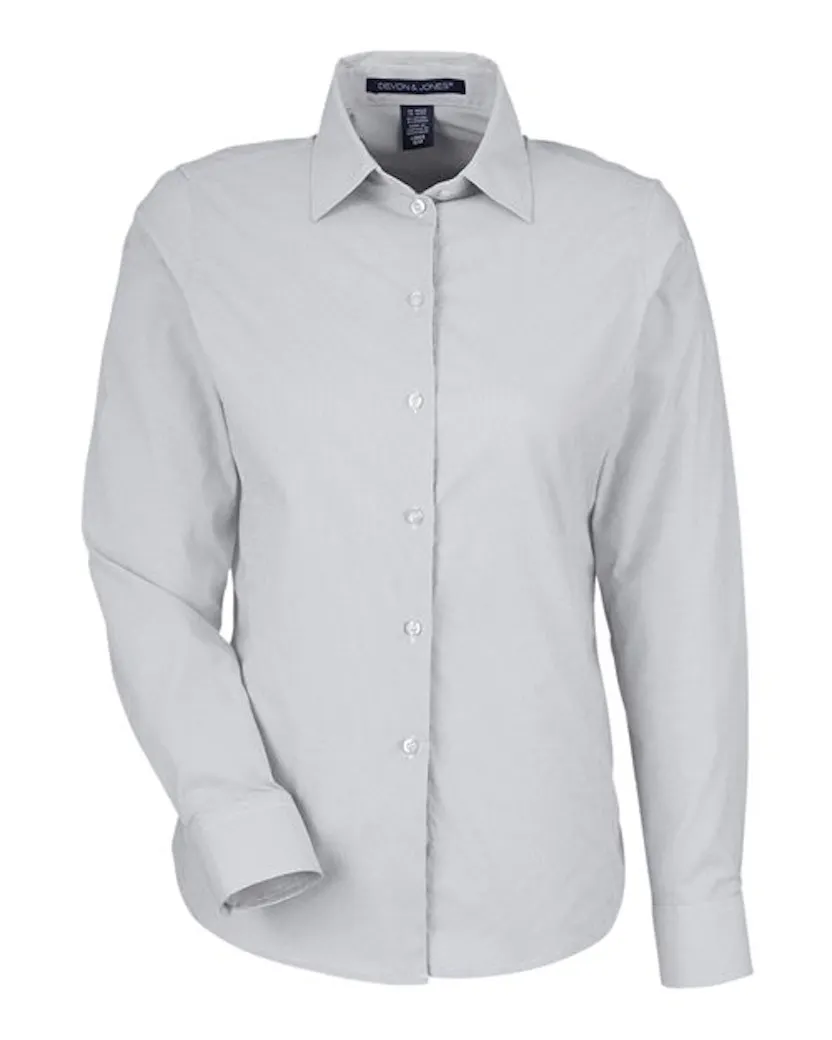 Devon & Jones DG537W Women's CrownLux Performance Microstripe Dress Shirt
