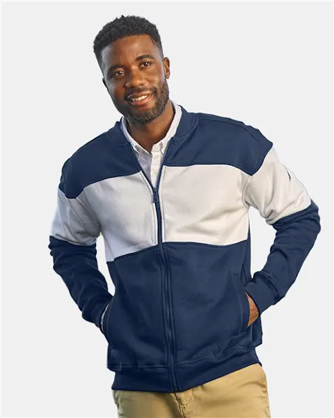 Nautica N17928 Unisex Anchor Fleece Colorblocked Bomber Jacket
