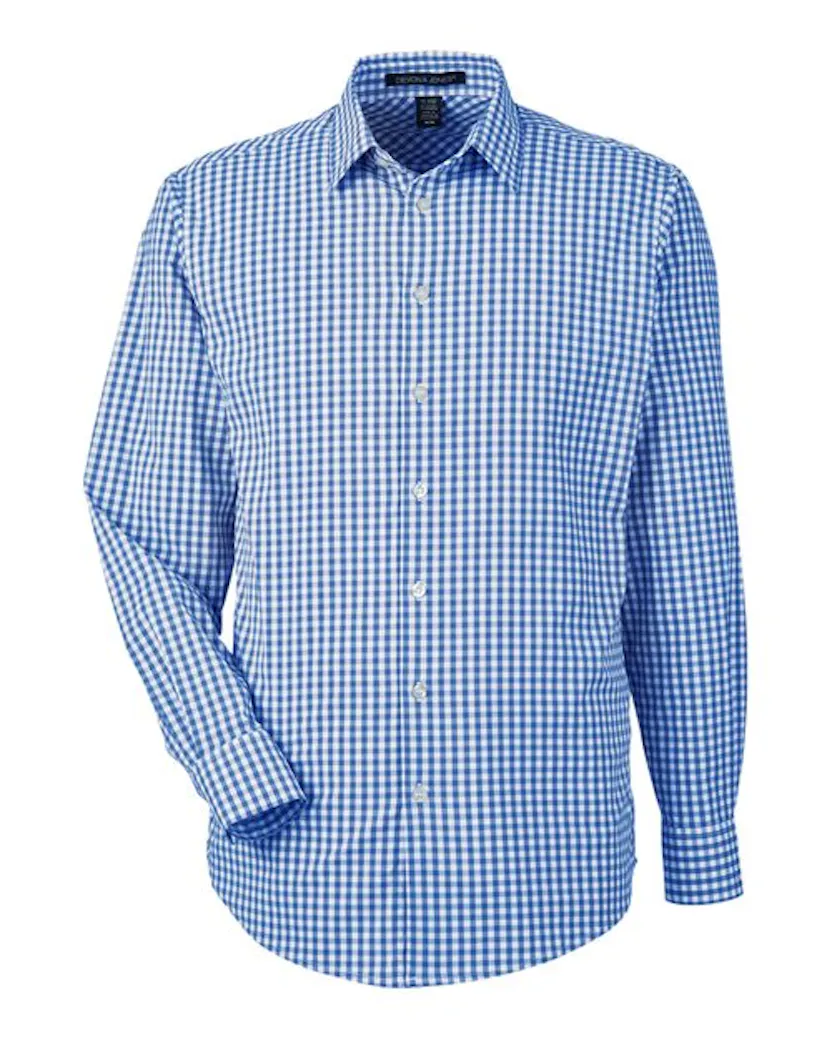 Devon & Jones DG536 Men's CrownLux Performance Gingham Dress Shirt