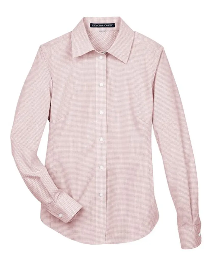 Devon & Jones DG510W Women's Crown Collection Micro Tattersall Woven Dress Shirt