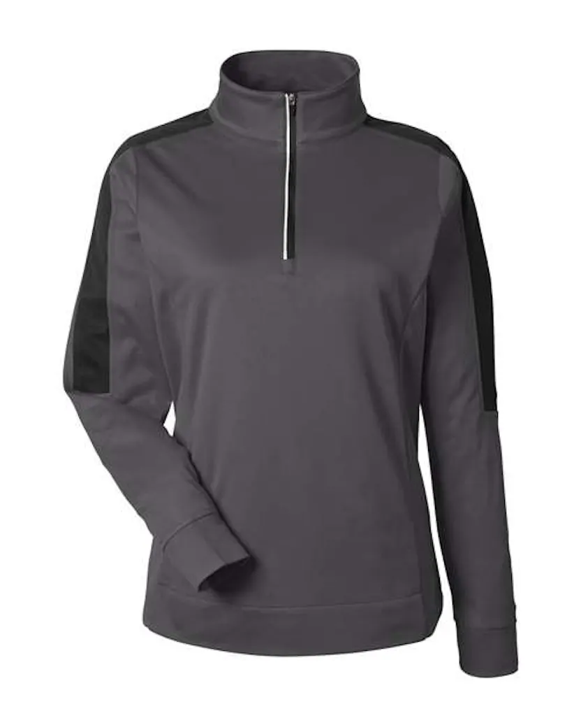 CORE365 CE404W Women's Market Snag Protect Mesh Colorblock Quarter-Zip Pullover