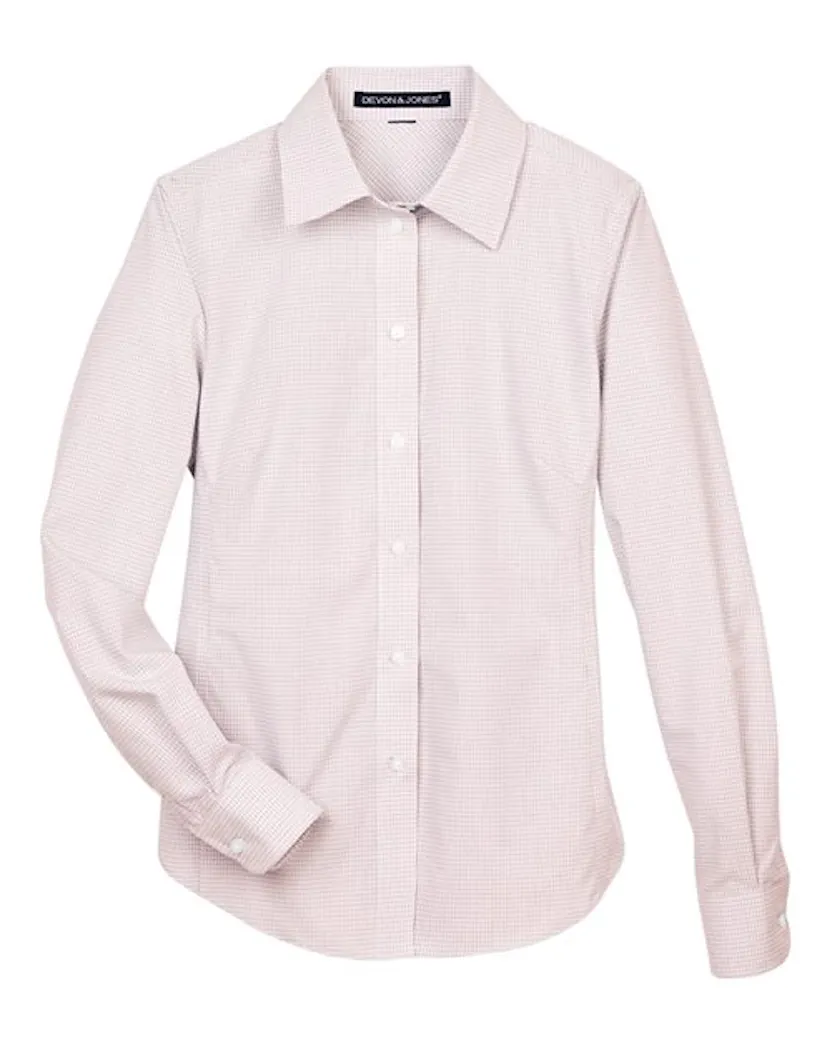 Devon & Jones DG510W Women's Crown Collection Micro Tattersall Woven Dress Shirt