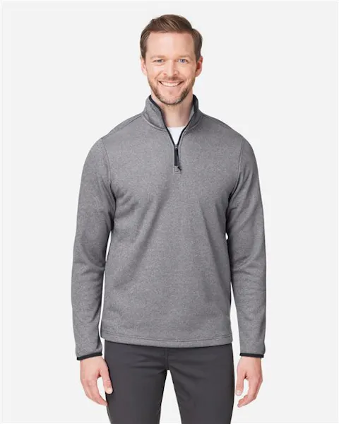 CORE365 CE73 Men's Venture Heathered Stripe Quarter-Zip Pullover