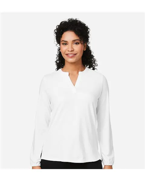 Devon & Jones DP122W Women's Raleigh Half-Placket Knit Top