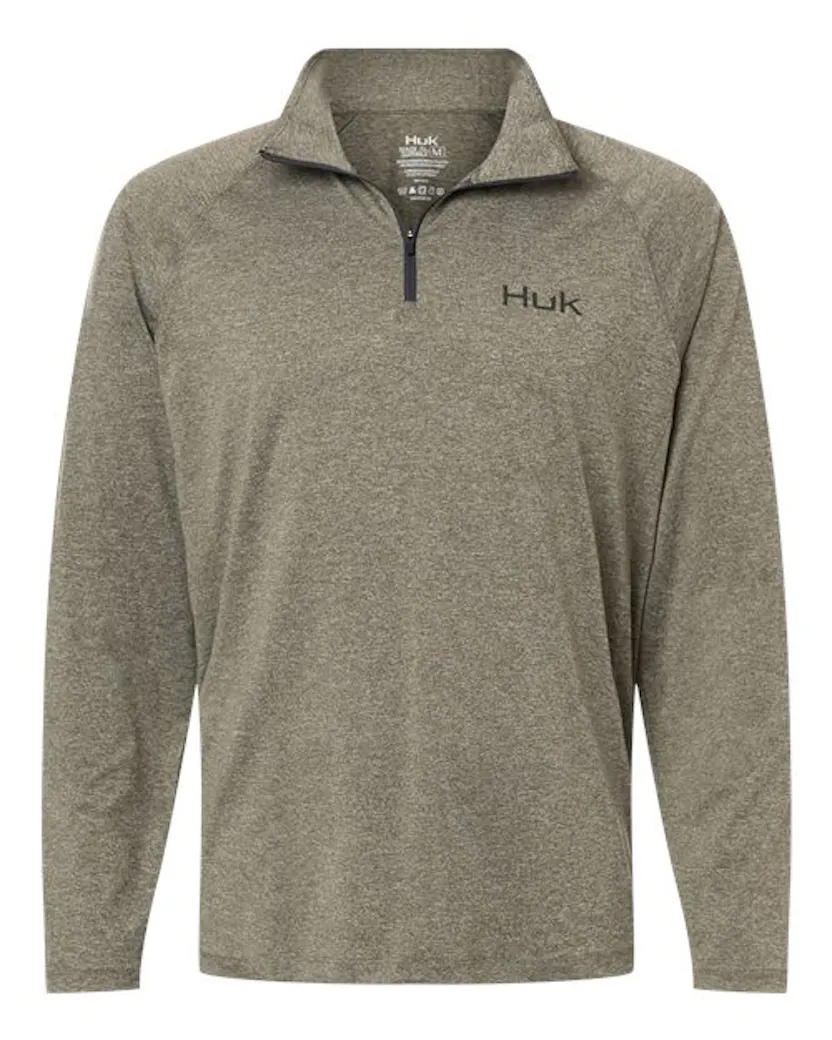 HUK H1200715 Men's Airweight Heather Quarter-Zip Pullover
