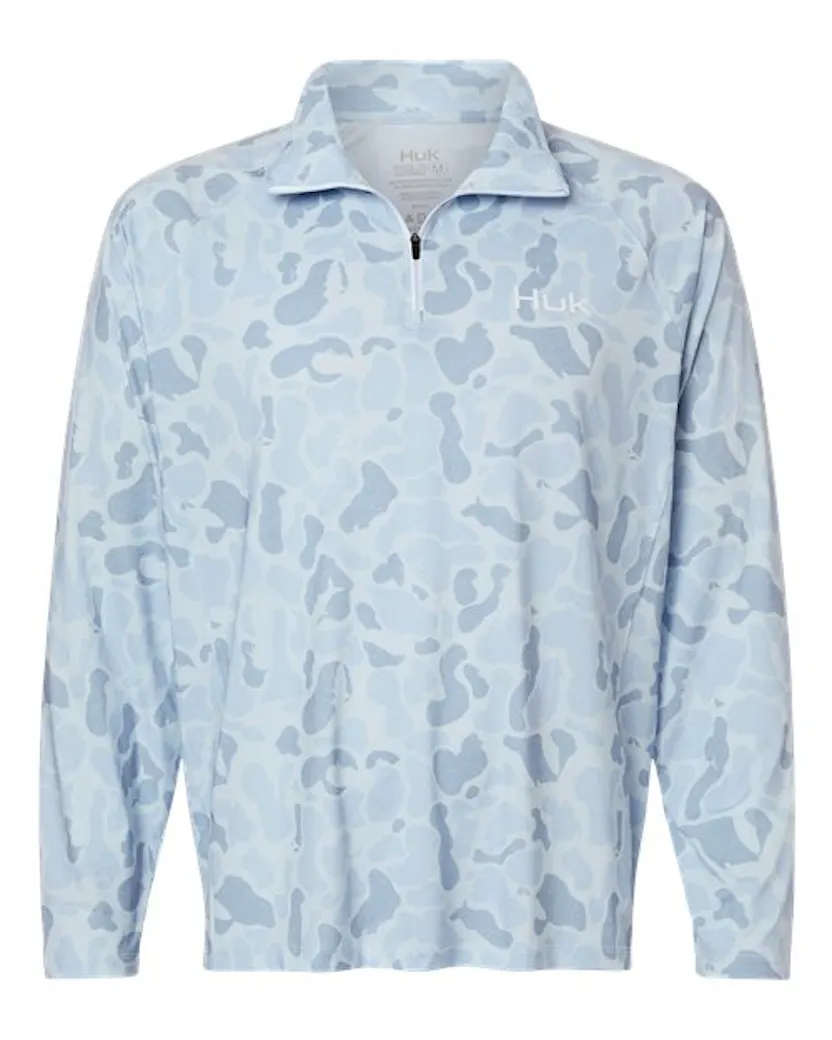 HUK H1200720 Men's Airweight KC Printed Quarter-Zip Pullover